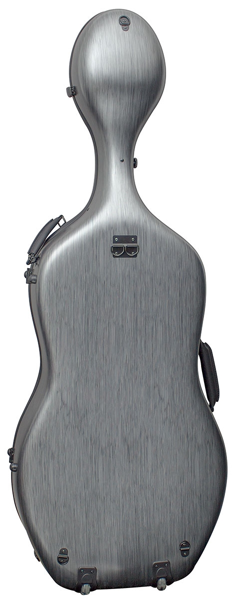 Hidersine Cello Case - Polycarbonate Brushed Silver - Image 2