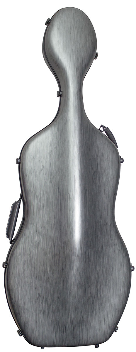 Hidersine Cello Case - Polycarbonate Brushed Silver - Image 3